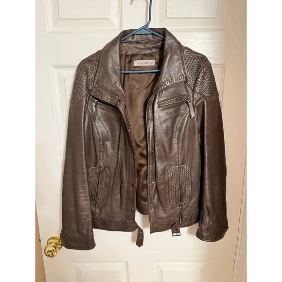 Lulu Bravo Unisex Brown Leather Jacket - Picture 1 of 5